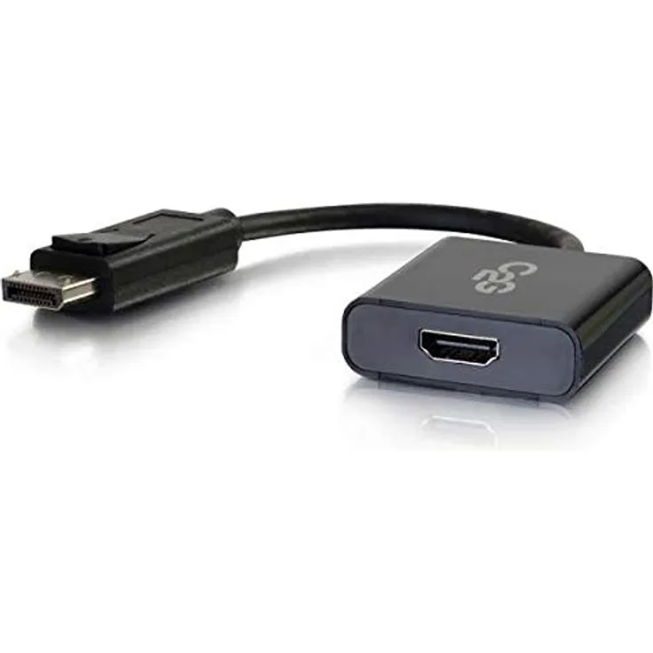 C2G DisplayPort-Stecker auf HDMI-Buchse, Aktiv-Adapter, schwarz, 4K Ultra HD DP auf HDMI, kompatibel mit Apple Mac, Windows, Dell, HP, Epson Projektor, NOC, Lenovo, ASUS und mehr
