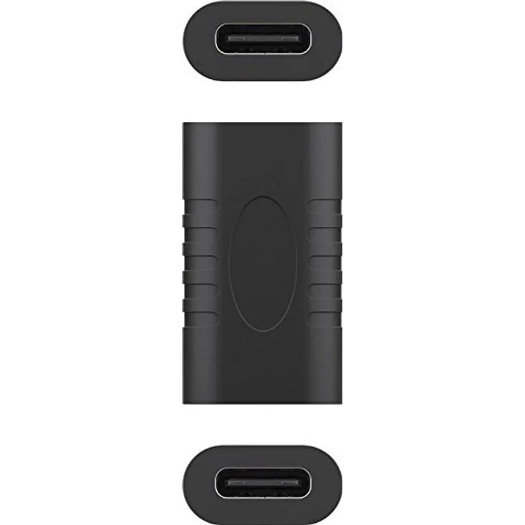 Goobay 45401 Adapter USB-C auf USB-C, schwarz - USB-C Buchse auf USB-C Buchse – Bild 1