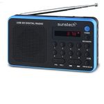 Sunstech RPDS32BL tragbarer Digitalradio (AM-FM PLL, Lautsprecher, USB, SD, MMC, 1,5 W RMS), Blau