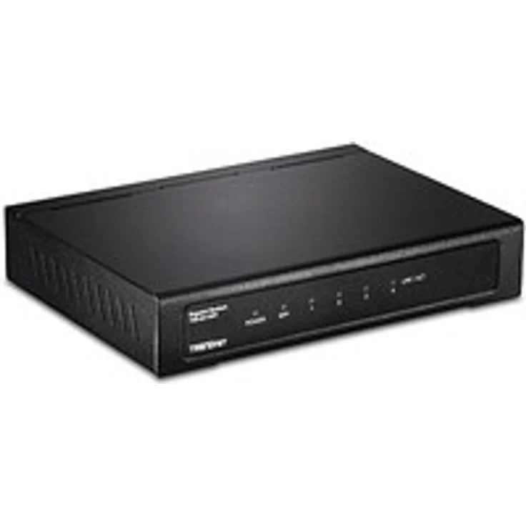 TRENDnet 4-Port Gigabit Switch mit SFP-Slot, 10 Gbps Schaltkapazität, Lüfterloses Design, Metall Gehäuse, Magnetische Befestigung, TEG-S51SFP – Bild 1