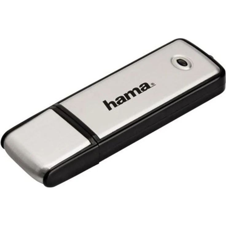 Hama 64GB USB-Stick USB 2.0 Datenstick (10 MB-s Datentransfer, inkl. LED-Funktionsanzeige, Speicherstick, Memory Stick mit Verschlusskappe, geeignet für Windows-MacBook) silber – Bild 1