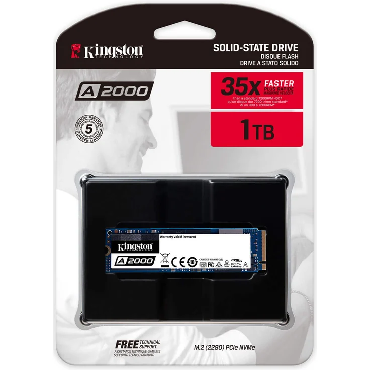 Kingston A2000 - Solid-State-Disk - verschlüsselt - 1 TB - intern - M.2 2280 - PCI Express 3.0 x4 (NVMe) - 256-Bit-AES (SA2000M8/1000G) – Bild 6