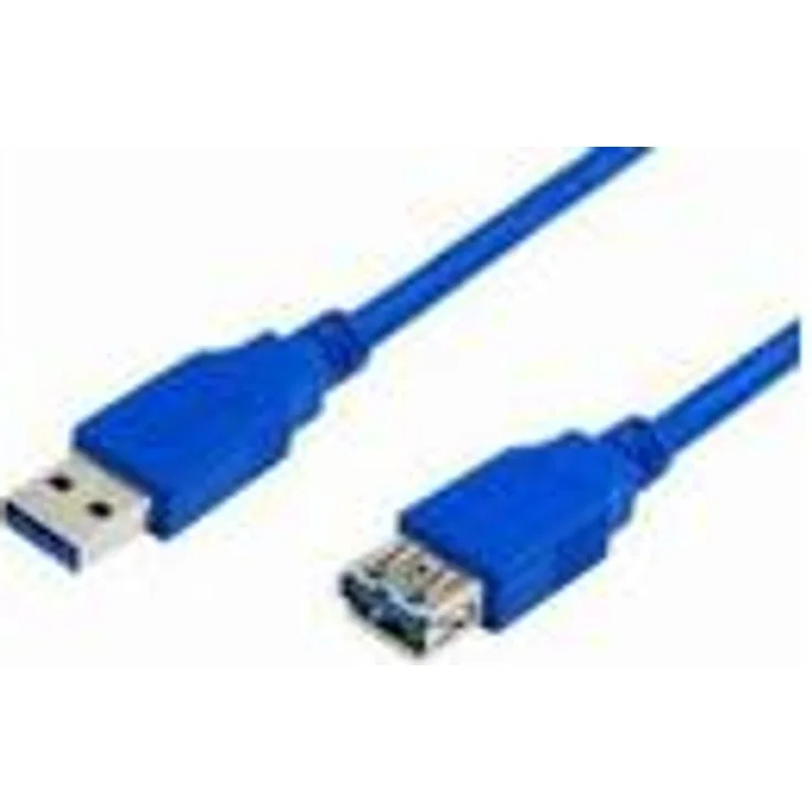 MediaRange - USB-Verlängerungskabel - 9-polig USB Typ A (M) - 9-polig USB Typ A (W) - 1,8m (USB / USB2.0 / USB3.0) - Blau (MRCS151)