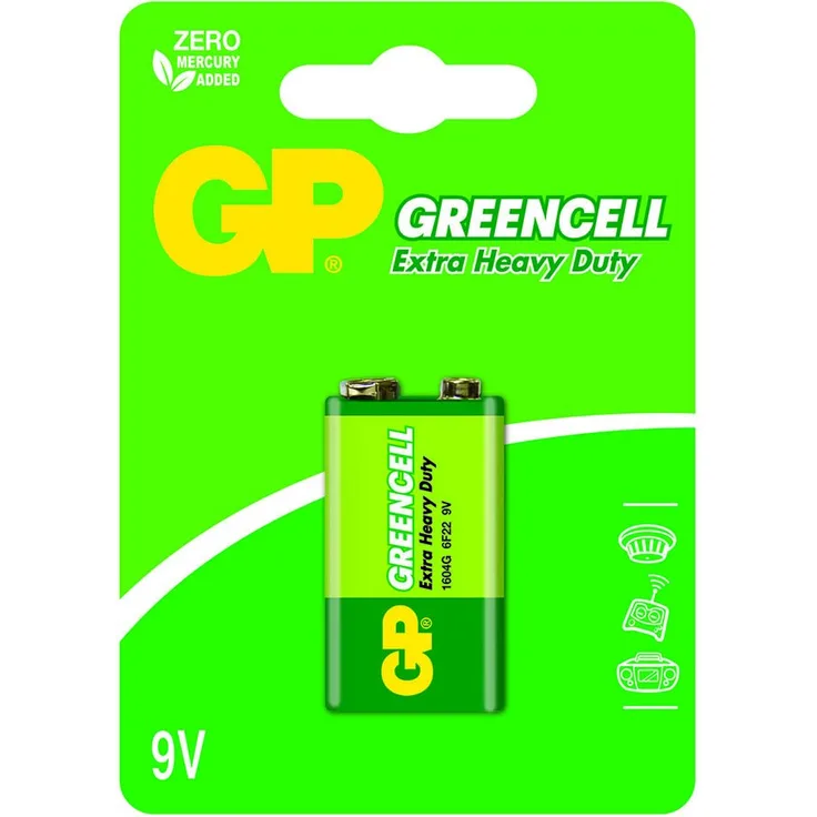 GP Greencell Batterie (1-er Pack, 9 V, E-Block)