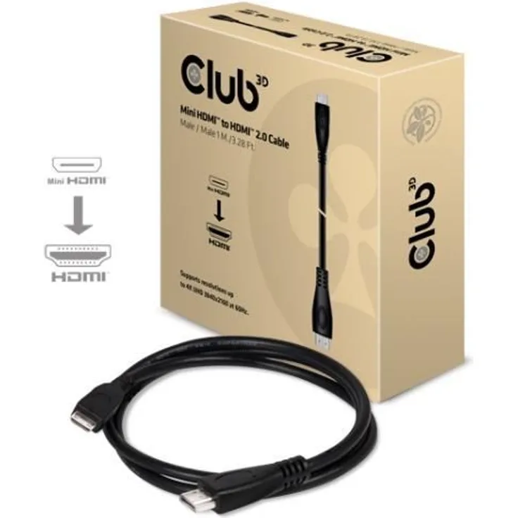 Club 3D CAC-1350 - HDMI-Kabel - mini HDMI (M) bis HDMI (M) - 1,0m - 4K Unterstützung (CAC-1350)