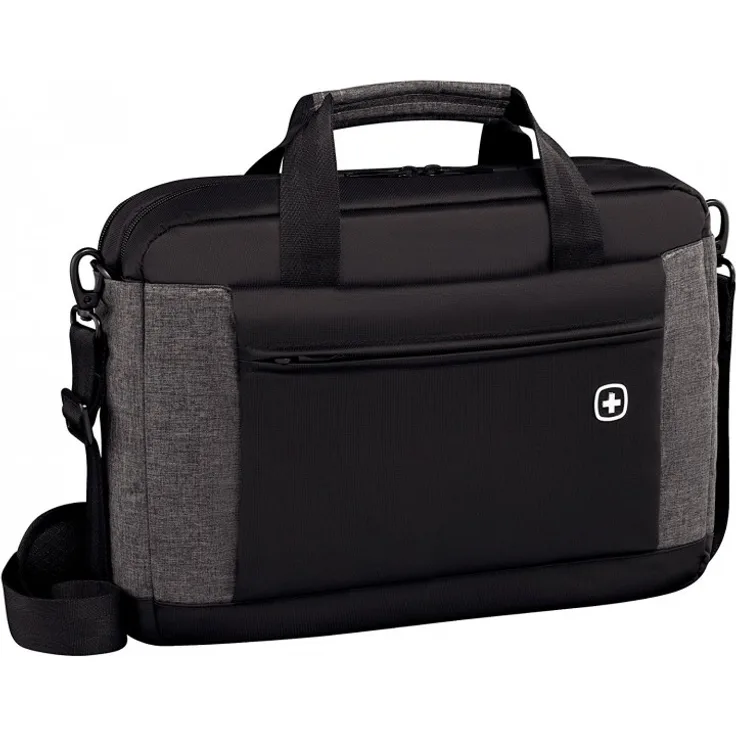Wenger 601057 Underground 16'' Laptop Aktentasche, gepolsterte Laptopfach mit iPad-Tablet - eReader Tasche in schwarz - grau {9 Liter}