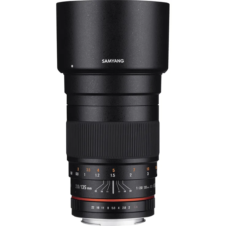 Samyang 135–135 mm f/2,0–22 Teleobjektiv, festes Prime, 135 mm F2.0 ED UMC Teleph, Canon, schwarz