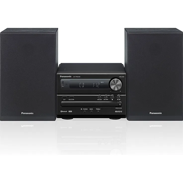 Panasonic SC-PM250EG-K Micro-mit HiFi-System (Bluetooth, CD, UKW, 20 W RMS) schwarz