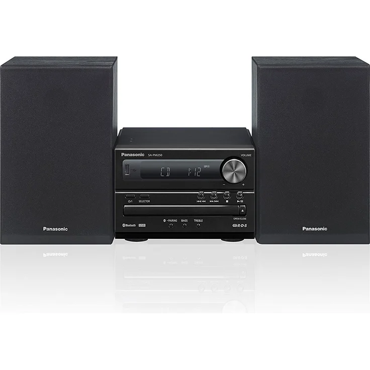 Panasonic SC-PM250EG-K Micro-mit HiFi-System (Bluetooth, CD, UKW, 20 W RMS) schwarz – Bild 1