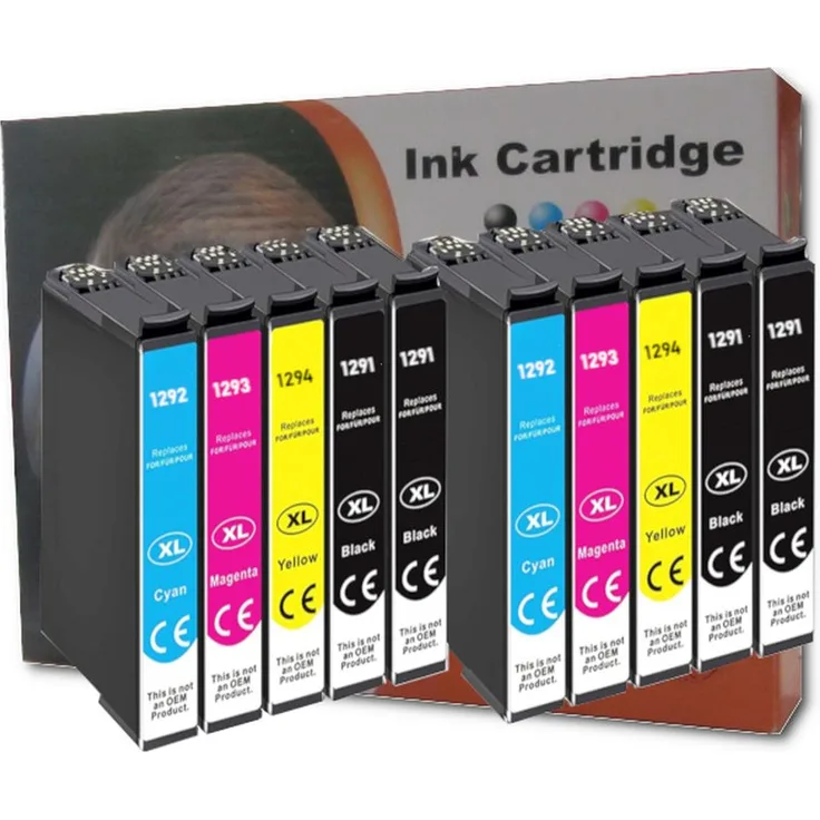 Ink Cartridge 10 Patronen komp. zu Epson 1291-1294 Epson B 42 Epson BX 305 305FW 320 525 535 625 630 635 925 935 Epson SX 235 420 435 440 445 525 620 Epson WF 3010 3520 3530 3540 7015 7515 7525