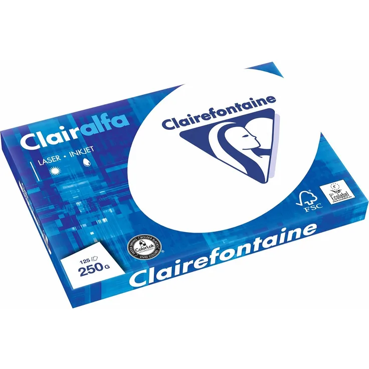 Clairefontaine 2232C Clairalfa Druckerpapier (DIN A3, 29,7 x 42 cm, 250 g, 1 Ries mit 125 Blatt) weiß - Preisvergleich