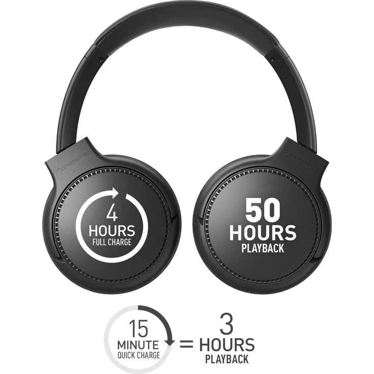 Panasonic RB-M300BE-K Over-Ear-Kopfhörer mit Bluetooth, schwarz – Bild 4