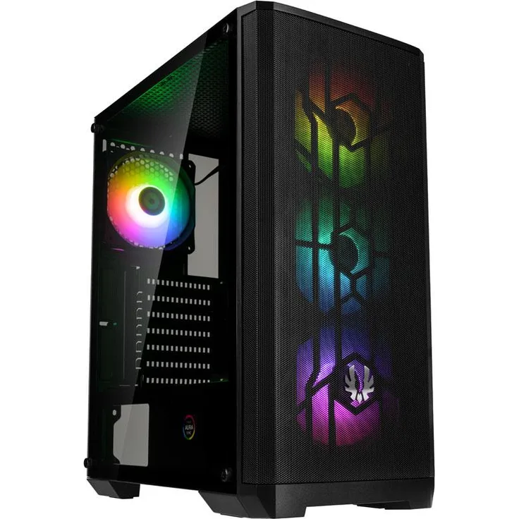 BitFenix Nova Mesh SE TG ARGB Midi-Tower, Tempered Glass - schwarz