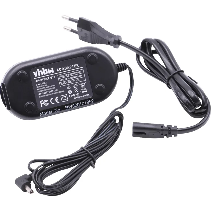 vhbw Kamera-Netzteil Netzkabel passend für JVC GR-DV801, GR-DV801U, GR-DV801US, GR-DVL120 Kamera, Digitalkamera, DSLR, 2m