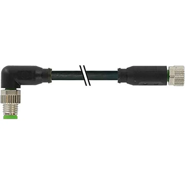 M8 Stecker 90° - M8 Buchse 0°