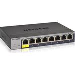 Netgear GS108T 8-Port Gigabit Ethernet LAN Switch Smart Managed Pro (1x PD-Port, flexibles Management lokal oder Remote per Insight Cloud, lüfterloses Metallgehäuse, mit ProSAFE Lifetime-)