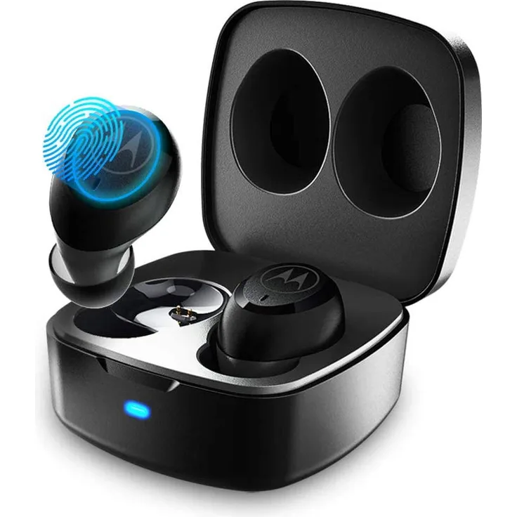 Motorola Vervebuds 100 - Bluetooth In-Ear Kopfhörer (kabellos) - 14 Std - IPX5 Waterproof - Kompatibel mit Alexa, Siri und Google Assistant - Schwarz