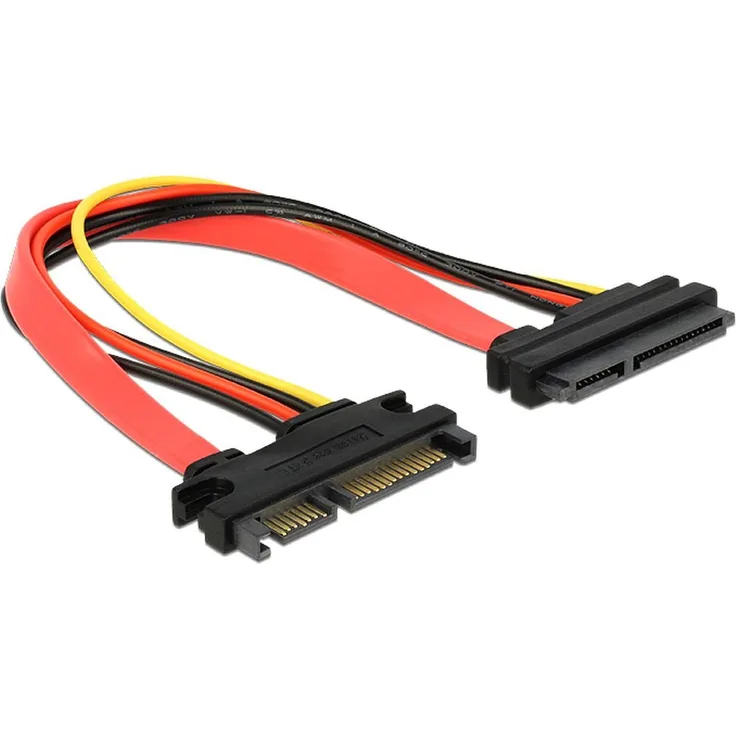 DeLock Verlängerungskabel SATA 6 GB-S 22 Pin Stecker > SATA 22 Pin Buchse (5 V + 12 V) 20 cm