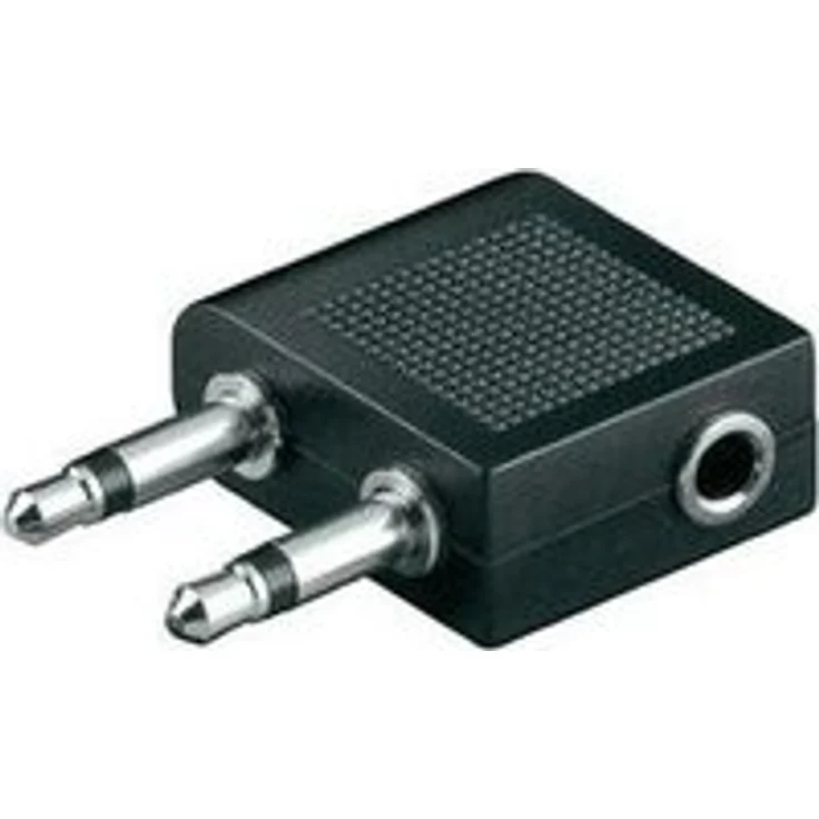 Wentronic Flugzeugadapter (2x3,5mm Mono Stecker auf 3,5mm Stereo Buchse)