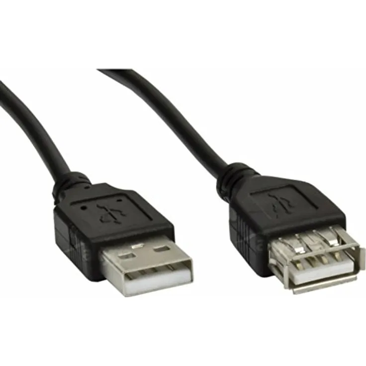 AKYGA AK-USB-07 USB 2.0 Verlängerung-Daten-Anschlusskabel A-Stecker auf A-Buchse 1,8 m schwarz