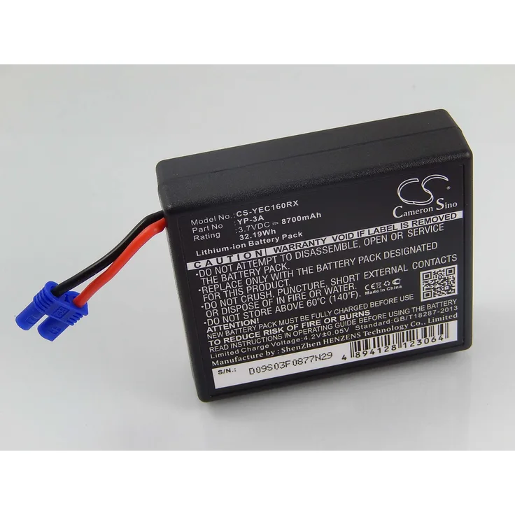 vhbw Li-Ion Akku 8700mAh (3.7V) für Drohne Fernbedienung, Remote Control wie Yuneec YP-3A
