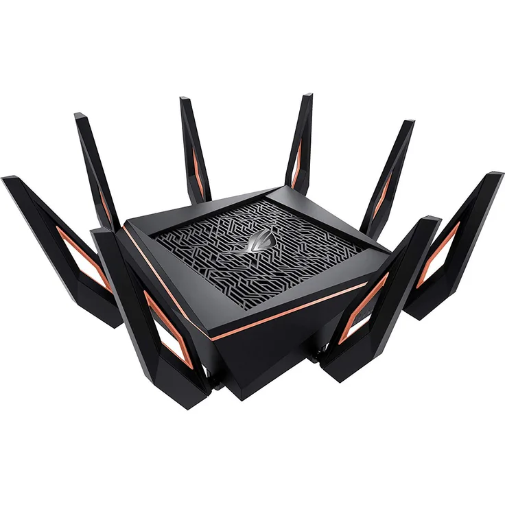 Asus GT-AX11000 ROG Rapture Gaming Router (Ai Mesh WLAN System, WiFi 6 AX11000, Game First V, VPN Fusion, 1x 2.5G LAN, 4x Gigabit LAN Link Aggregation, 1.8 GHz QC CPU, AiProtection, USB 3.0)
