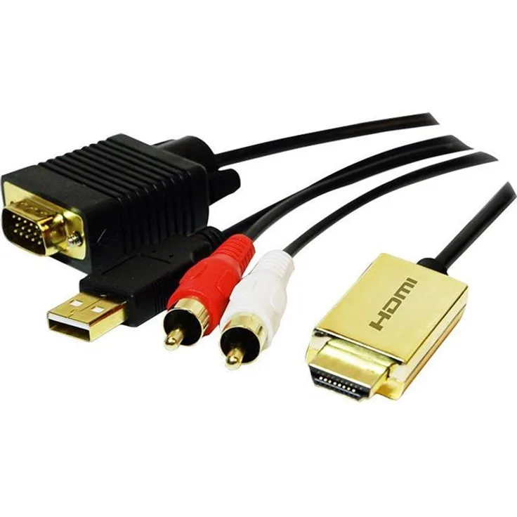 LogiLink CV0052A HDMI zu VGA mit Audio Kabel, 2m, schwarz