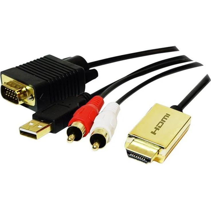 LogiLink CV0052A HDMI zu VGA mit Audio Kabel, 2m, schwarz