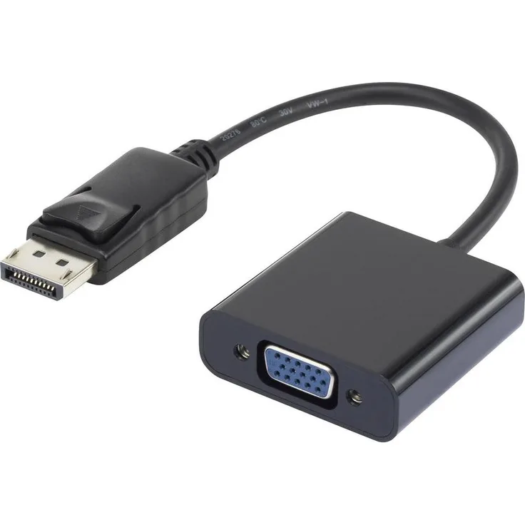 Renkforce DisplayPort/VGA Adapter [1x DisplayPort Stecker - 1x VGA-Buchse] Schwarz vergoldete Stec