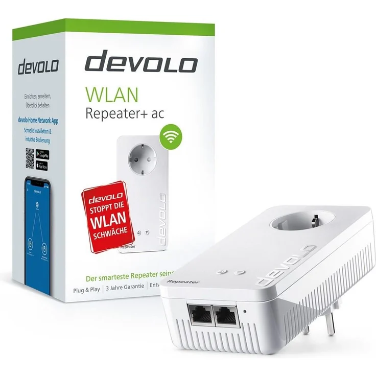 devolo WiFi Repeater+ ac (1200Mbit, 2x LAN, WPS, MU-MIMO, WLAN Verstärker) – Bild 3