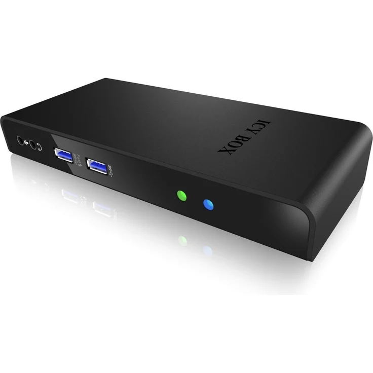 ICY BOX Notebook DockingStation mit USB 3.0 für 2 Monitore, HDMI, DVI, USB Hub, LAN, Schwarz – Bild 5