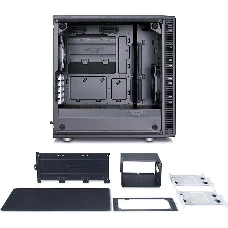 Fractal Design Define Mini C Tempered Glass, PC Gehäuse (Midi Tower mit Seitenteil aus gehärtetem Glas) Case Modding für (High End) Gaming PC, schwarz – Bild 3