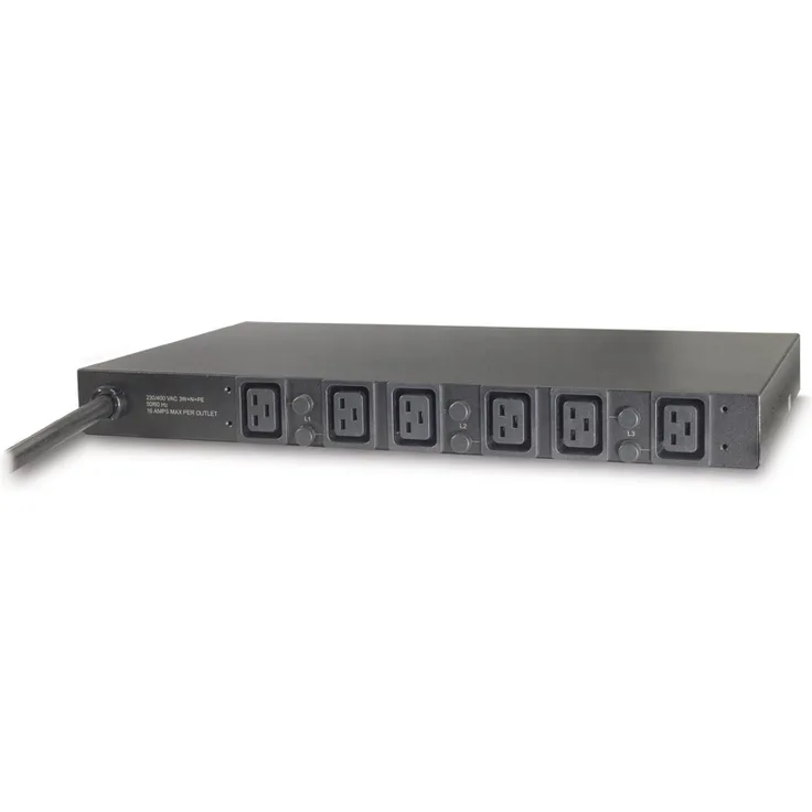 APC Rack PDU - AP7526 - Stromverteilung (Basic, 1U, 22KW, 230V, 6 Ausgänge C19, IEC 309, 32A)