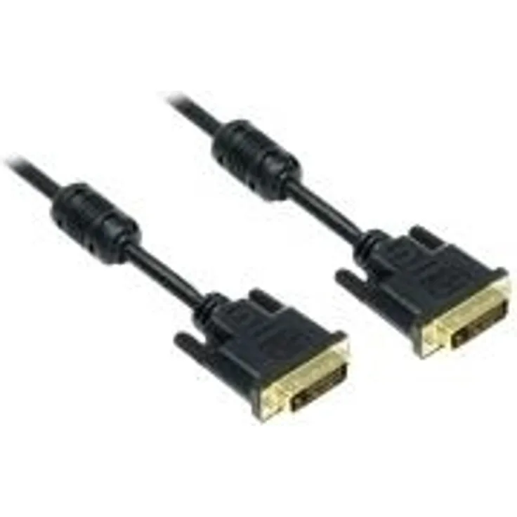Anschlusskabel DVI-D 24+1 Stecker an Stecker, vergoldete Kontakte, mit Ferritkern, schwarz, 10m, Good Connections (4310-DG10)