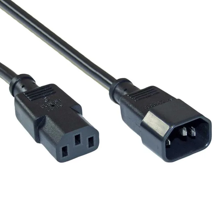 ASSMANN Verlängerung für Netzanschluss-, Kaltgerätekabel, EU Version, C14 auf C13, Stecker-Buchse, H05VV-F3G, 0.75 mm², Länge 1.8 m