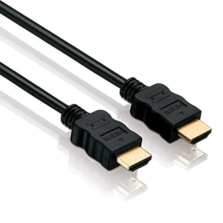 HDSupply HC000-015E High Speed HDMI Kabel mit Ethernet, HDMI-A Stecker (19-polig) auf HDMI-A Stecker (19-polig), 2-fach geschirmt, vergoldete Kontakte, 1,5m, schwarz – Bild 1
