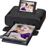 Canon Selphy CP1300 Fotodrucker 10x15cm (mobil Drucker, WLAN,USB,300x300dpi, Thermosublimation, optionaler Akku, Farbdisplay, Speicherkartenslot, Apple AirPrint, Passfoto- u. Postkartendruck) schwarz (2234C002)