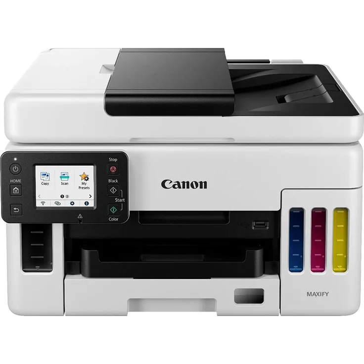 Canon MAXIFY GX6050 (3-in-1) Multifunktionsdrucker - (Tintenstrahl) Farbe, Druckgeschwindigkeit: 24 s/w, 15,5 Farbe, Auflösung: 1200 x 600, WLAN, AirPrint, Mobile Print, Cloud Print (4470C006)