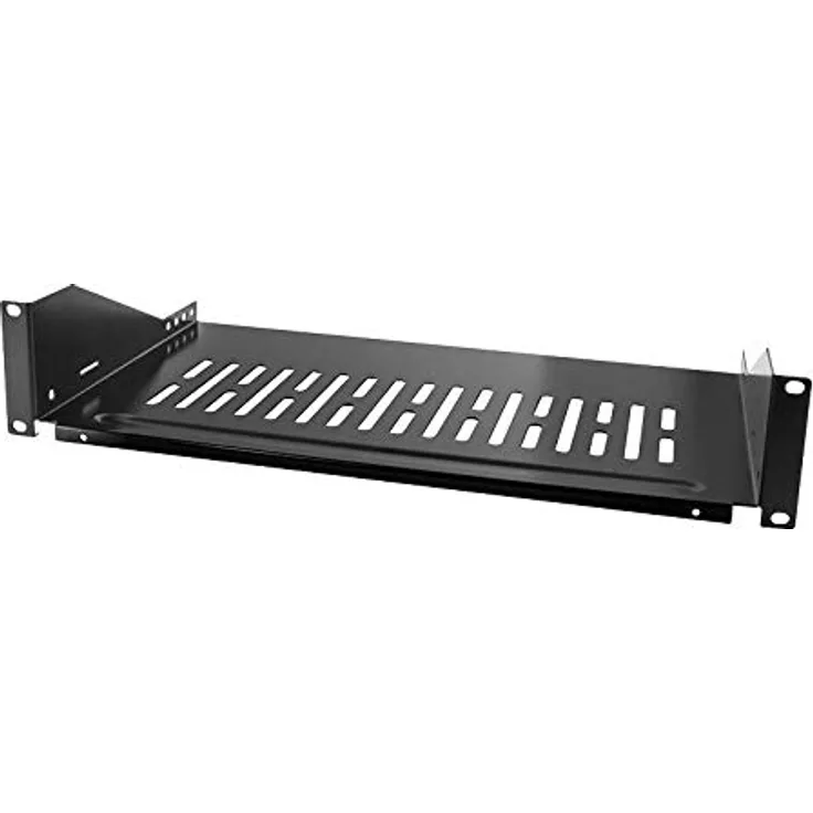 LogiLink SF2C45B - 19'' Einschubfach (2 HE) für Stand-, Serverschränke mit mind. 550mm Tiefe, max. 25kg Tragkraft, Schwarz