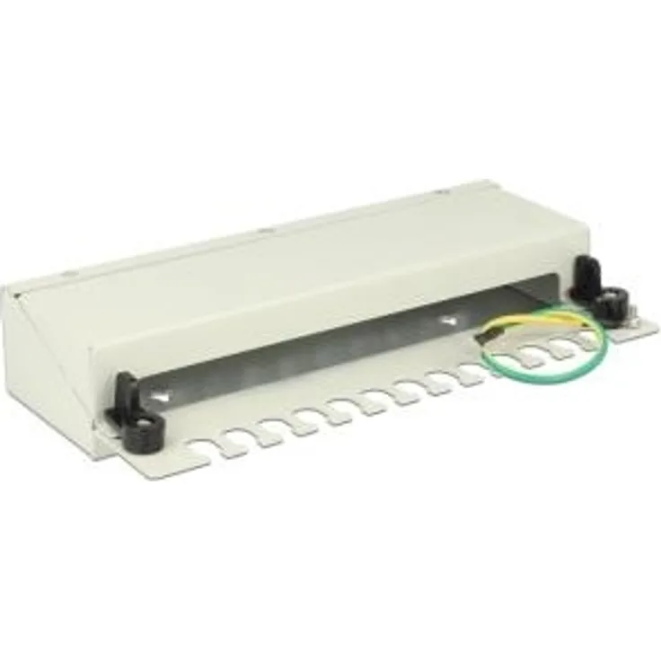 DeLOCK Keystone Desktop Patch Panel - Patch Panel - Hellgrau, RAL 7035 - 12 Ports (43335)
