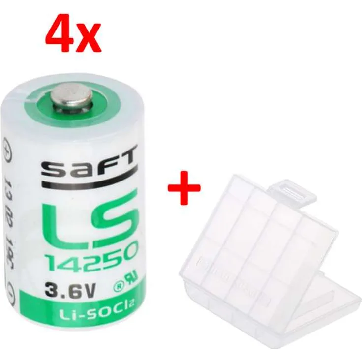 4x Saft Lithium 3,6V Batterie LS 14250 - 1/2 AA - LS14250 Li-SOCl2...