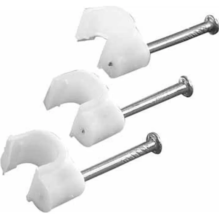 Vivanco STM NS20-N Nagelschellen für Rundkabel (bis 7 mm, 20 Stück) weiß