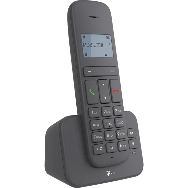Telekom Sinus CA37 Trio Candy-Bar Schnurlostelefon, Dot-Matrix-Display, Anrufbeantworter, Analog-Telefon, anthrazit (40318194) – Bild 3