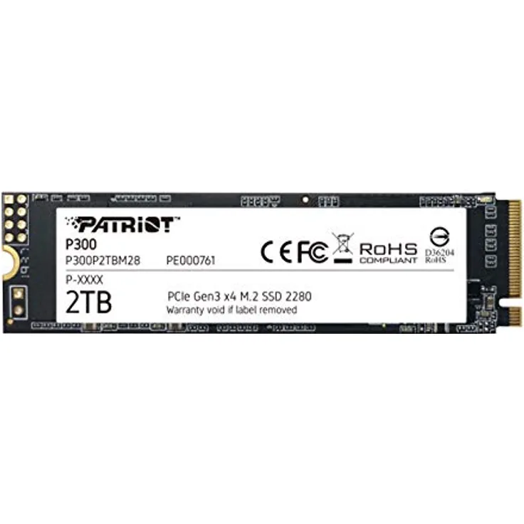 Patriot P300 - Solid-State-Disk - 2 TB - intern - M.2 2280 - PCI Express 3.0 x4 (NVMe) (P300P2TBM28)
