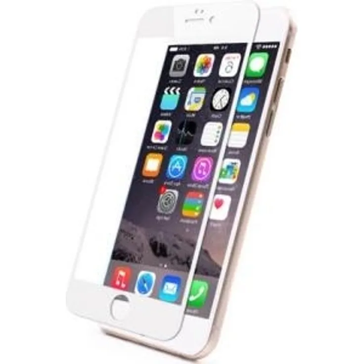 KMP Hartglas Premium Displayschutz für iPhone 6 Plus, iPhone 6s Plus - weiß - Schutzglas - Screen Protection