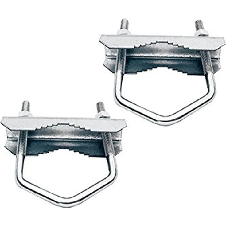 HD-LINE 2X Doppelschelle Sat Mast Schelle Zahnschelle verzinkt