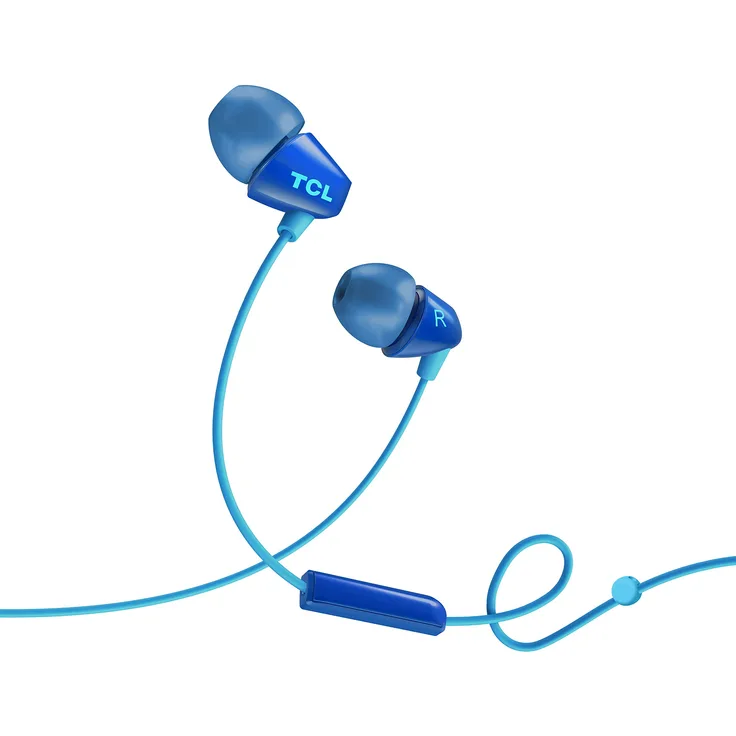 TCL SOCL100 In-Ear Kopfhörer mit Mikrofon (passgenau, Geräuschunterdrückung, Fernbedienung und Mikrofon zur Steuerung von Musik und Anrufen, Echounterdrückung), Ocean Blue