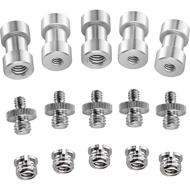 Neewer 15 Stück 1/4, 1/8 Zoll Metall Gewindeschraube Konverter Adapter für DSLR Kamera, Stativ, Schulter Rig, Light Stand, Kamera Käfig