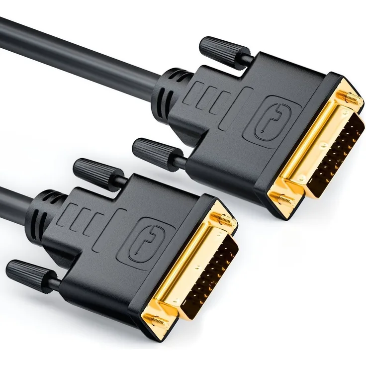 deleyCON 0,5m DVI zu DVI Kabel 24+1 - DVI-D Dual Link - 1080p / Full-HD / 3D Ready - DVI auf DVI Adapterkabel vergoldete Kontakte - Schwarz