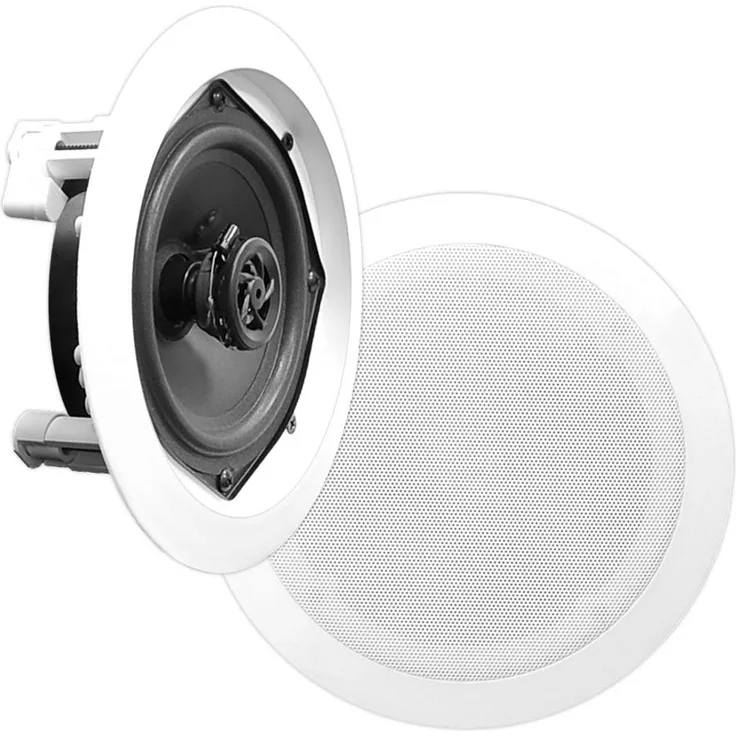 Pyle PDIC61RD 100W Weiß - Lautsprecher (in-Wand/in-Decke, 16,5 cm (6.5 Zoll), 100 W, 200 W, 70 - 20000 Hz, 4-8)
